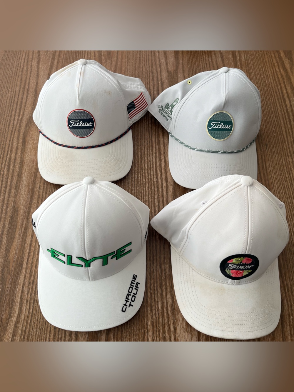 Titleist Men’s White Golf hats (lot of 4)